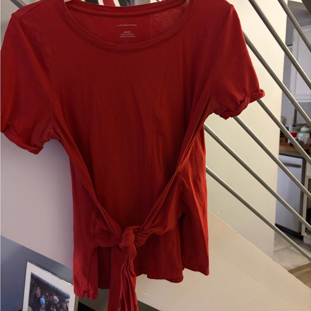 Anthropologie Scarlet Tie-Front Tee